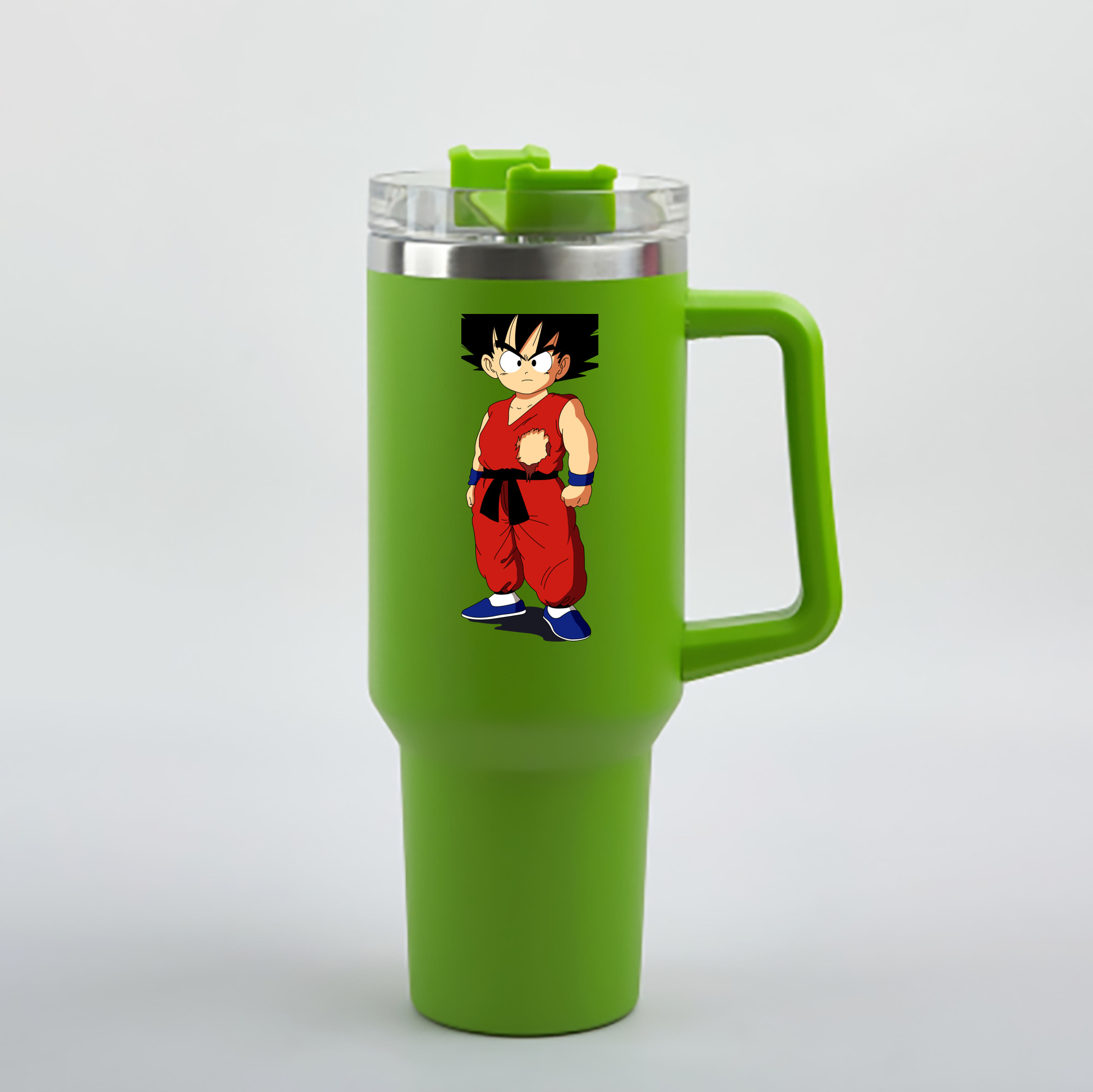 （画像用） ドラゴンボール 孫悟空（そん ごくう）Son Goku カカロット DRAGON BALL Kakarotto 1200mL車用タンブラー - クリスタルステッカー（プラスチックストロー付き）